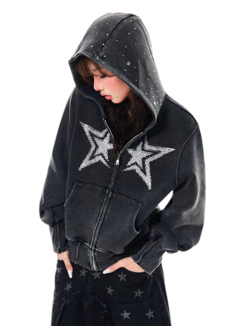 GKIKZ STARGAZER RHINESTONE HOODIE - COZY LIMITED EDITION