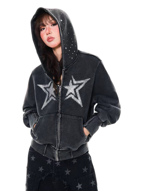 Stargazer Rhinestone Hoodie - Cozy Limited Edition