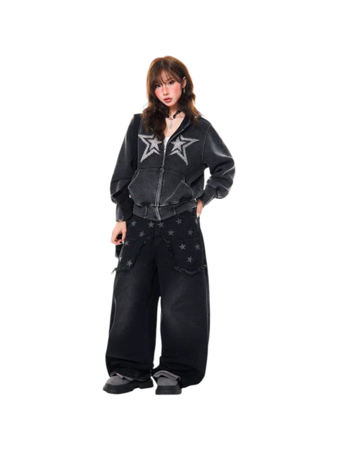 Stargazer Rhinestone Hoodie - Cozy Limited Edition