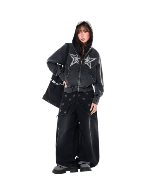 Stargazer Rhinestone Hoodie - Cozy Limited Edition