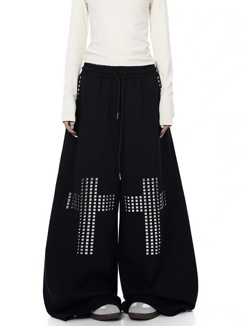 Rivet Cross Wide-Leg Pants