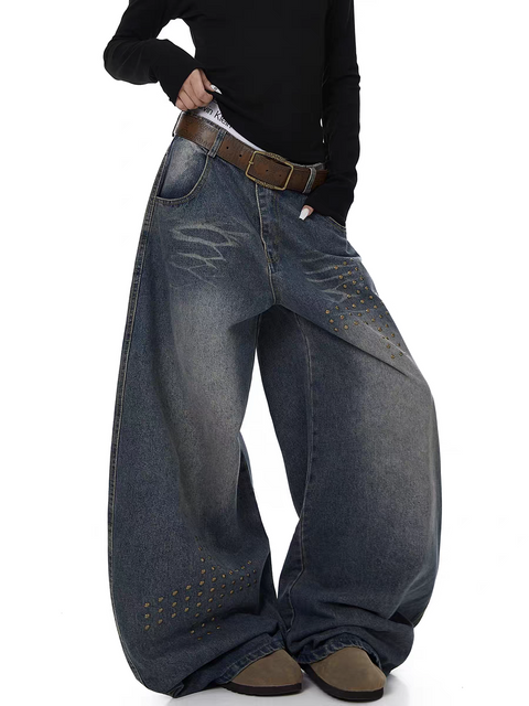 Rivet Deconstructed Distressed Denim Jeans