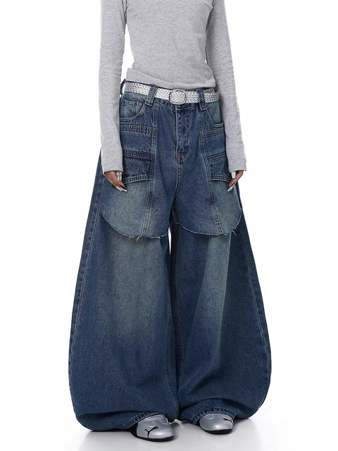 Deconstructed Patchwork Bootcut Heavy Denim