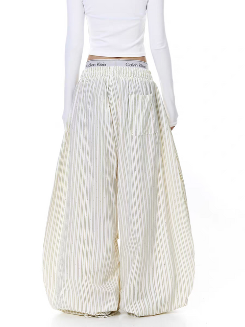 Solid Color Cropped Cotton Pants