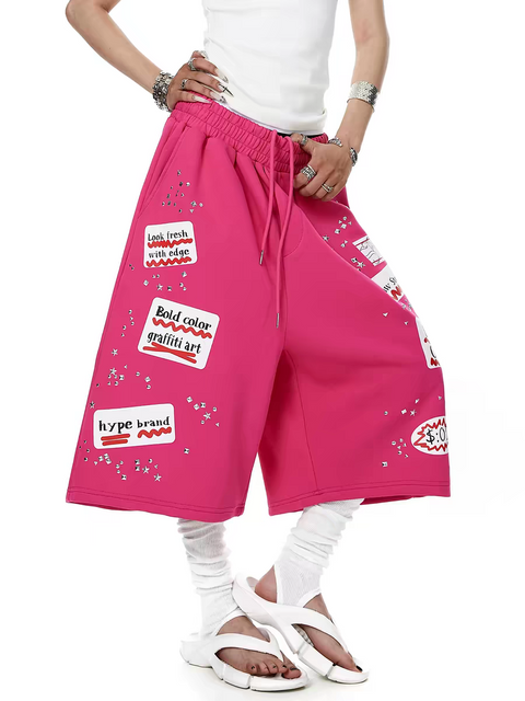 Rose-Red Cotton Short
