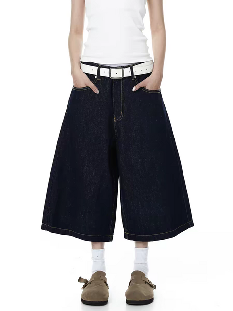 Vintage Washed Multi-Pocket Denim Jorts