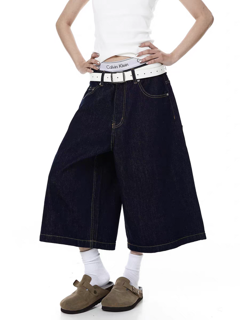 Vintage Washed Multi-Pocket Denim Jorts