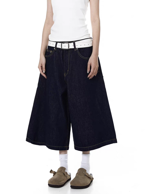 Vintage Washed Multi-Pocket Denim Jorts