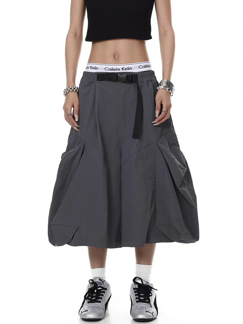 Buckle-Belt Wide-Leg Cropped Pant