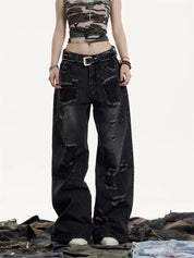 [25SS NEW ARRIVAL] GKIKZ WRECKED CORE WIDE-LEG HEAVY DENIM