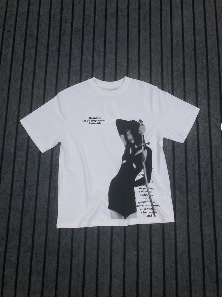 Blur Sword Play Drop Shoulder Tees