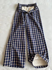 GKIKZ LUSI PLAID WIDE-LEG STRAIGHT PANTS