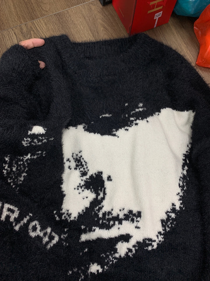 GKIKZ MR/047 FAUX MINK LOOSE SWEATER
