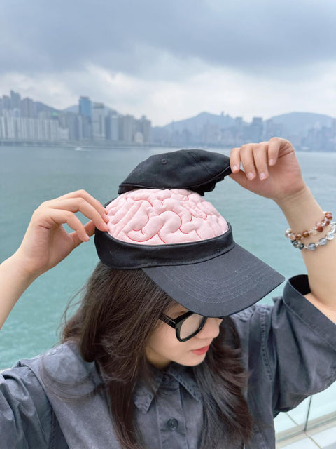 [25AW NEW ARRIVAL] GKIKZ "SEE I GOT BRAIN" BREATHABLE PURE COTTON CAP