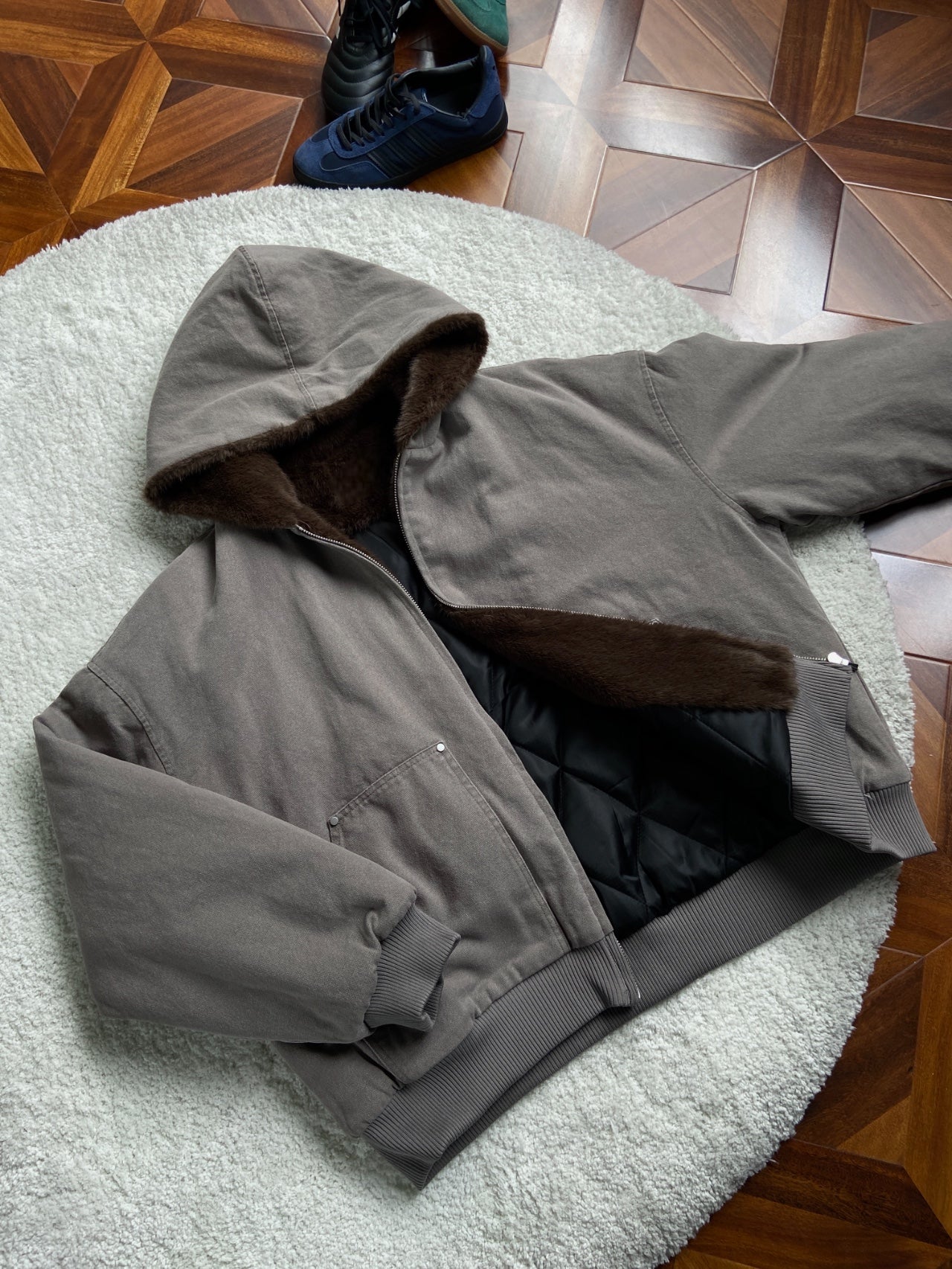 Retro Cotton-Padded Thickened Fur Jacket