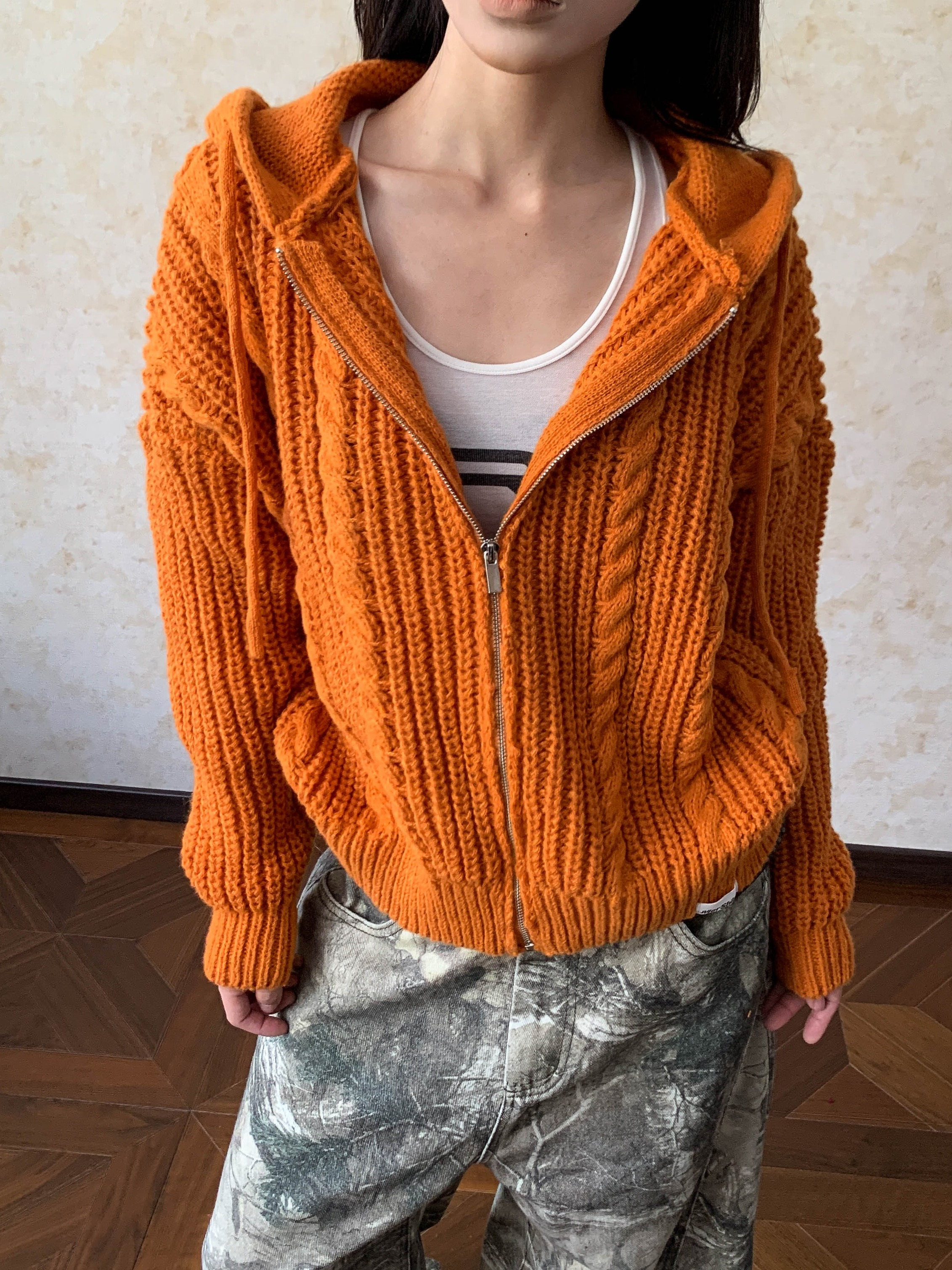 Chunky Knit Hooded Zipper - Cozy Limited Edition