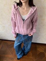 GKIKZ CHUNKY KNIT HOODIE ZIPPER - COZY LIMITED EDITION