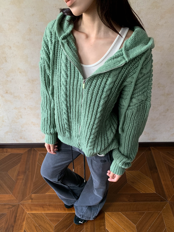 GKIKZ CHUNKY KNIT HOODIE ZIPPER - COZY LIMITED EDITION