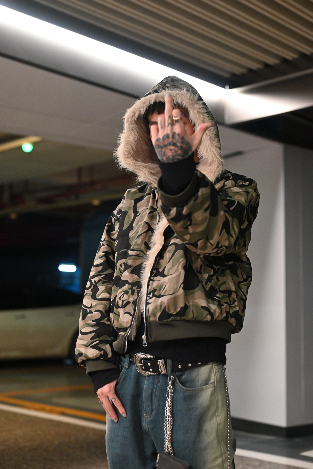 Cotton Padded Fur Collar Jacket