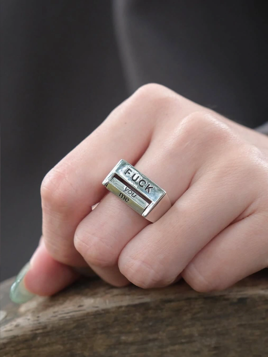 [25SS NEW ARRIVAL] GKIKZ “F* EVERYTHING” ADJUSTABLE MOOD RING