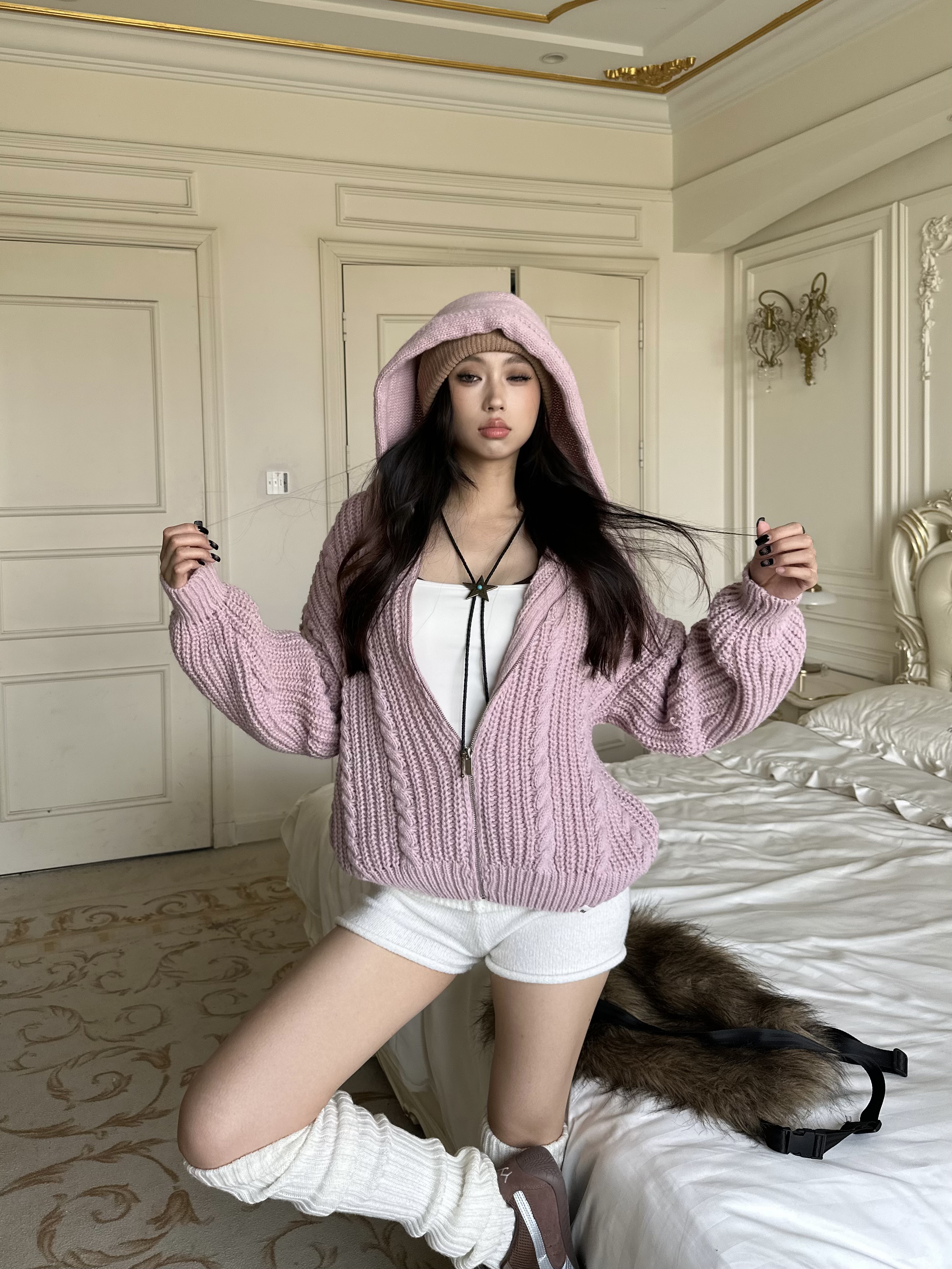 GKIKZ CHUNKY KNIT HOODIE ZIPPER - COZY LIMITED EDITION