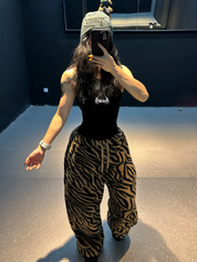 GKIKZ TIGER TRAIL PLUSH WIDE-LEG PANTS