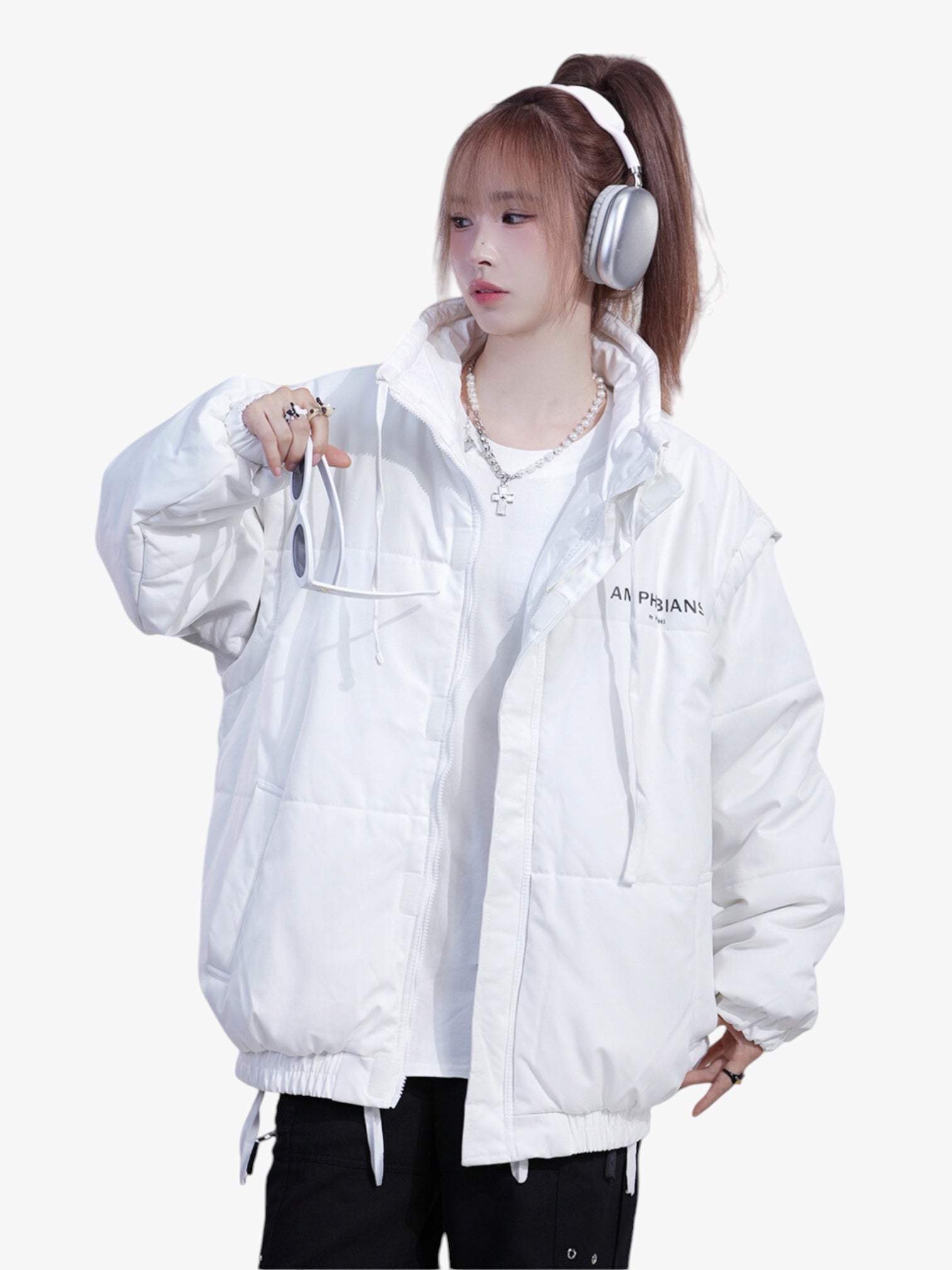 GKIKZ SLEEVE OR SLEEVELESS DETACHABLE PUFFER JACKET