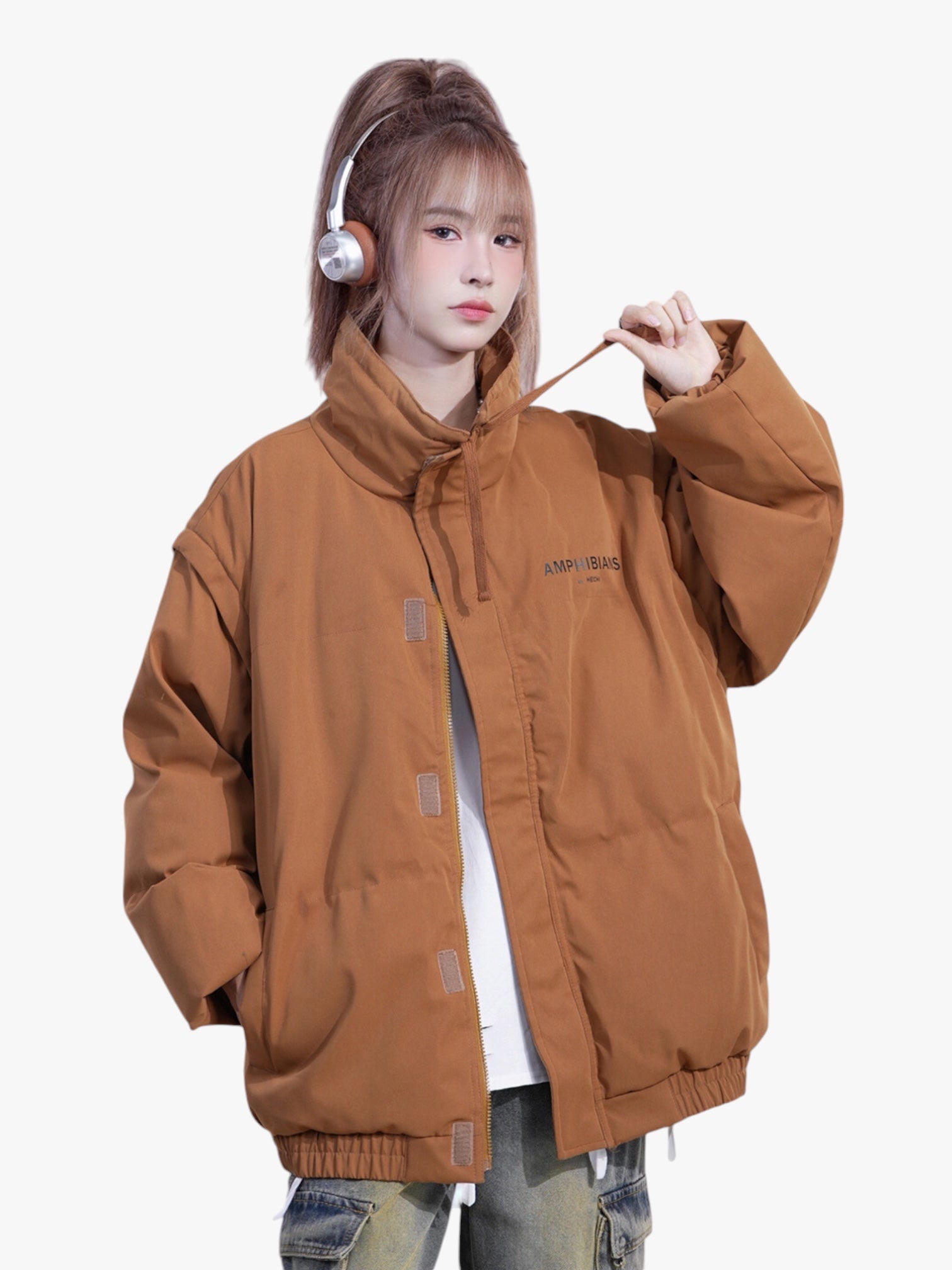 GKIKZ SLEEVE OR SLEEVELESS DETACHABLE PUFFER JACKET