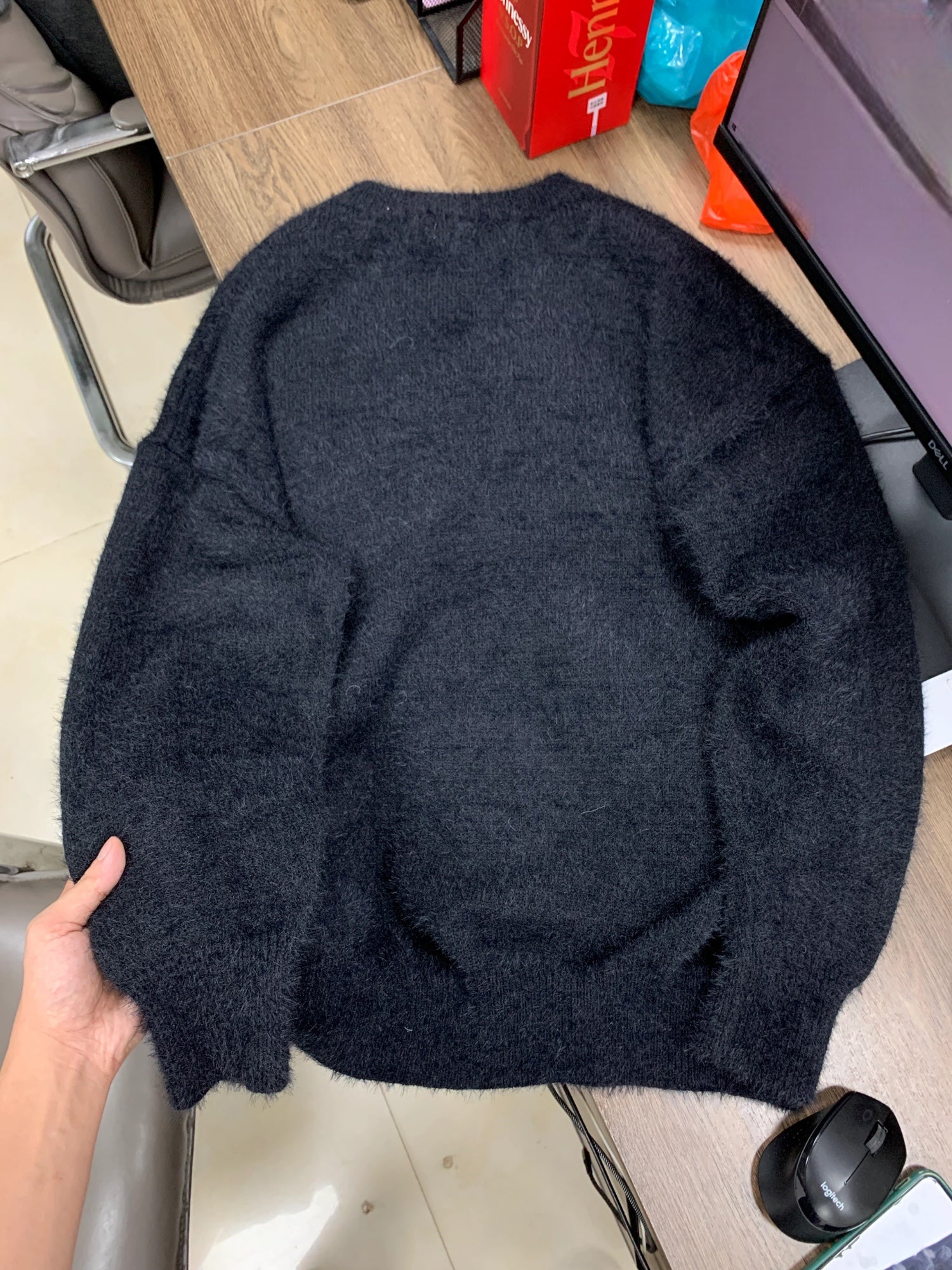 GKIKZ MR/047 FAUX MINK LOOSE SWEATER