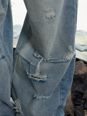 [25SS NEW ARRIVAL] GKIKZ WRECKED CORE WIDE-LEG HEAVY DENIM