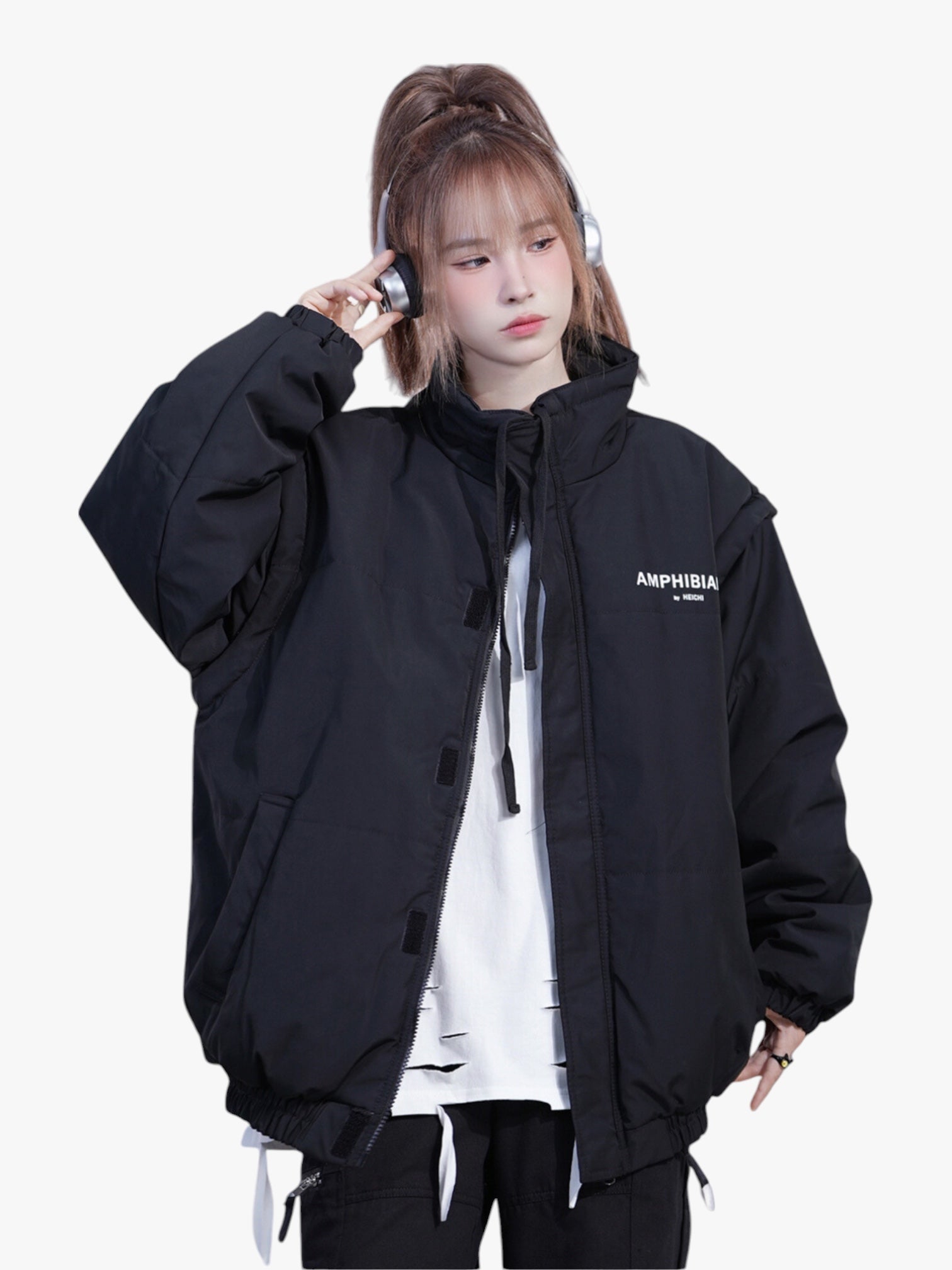 GKIKZ SLEEVE OR SLEEVELESS DETACHABLE PUFFER JACKET