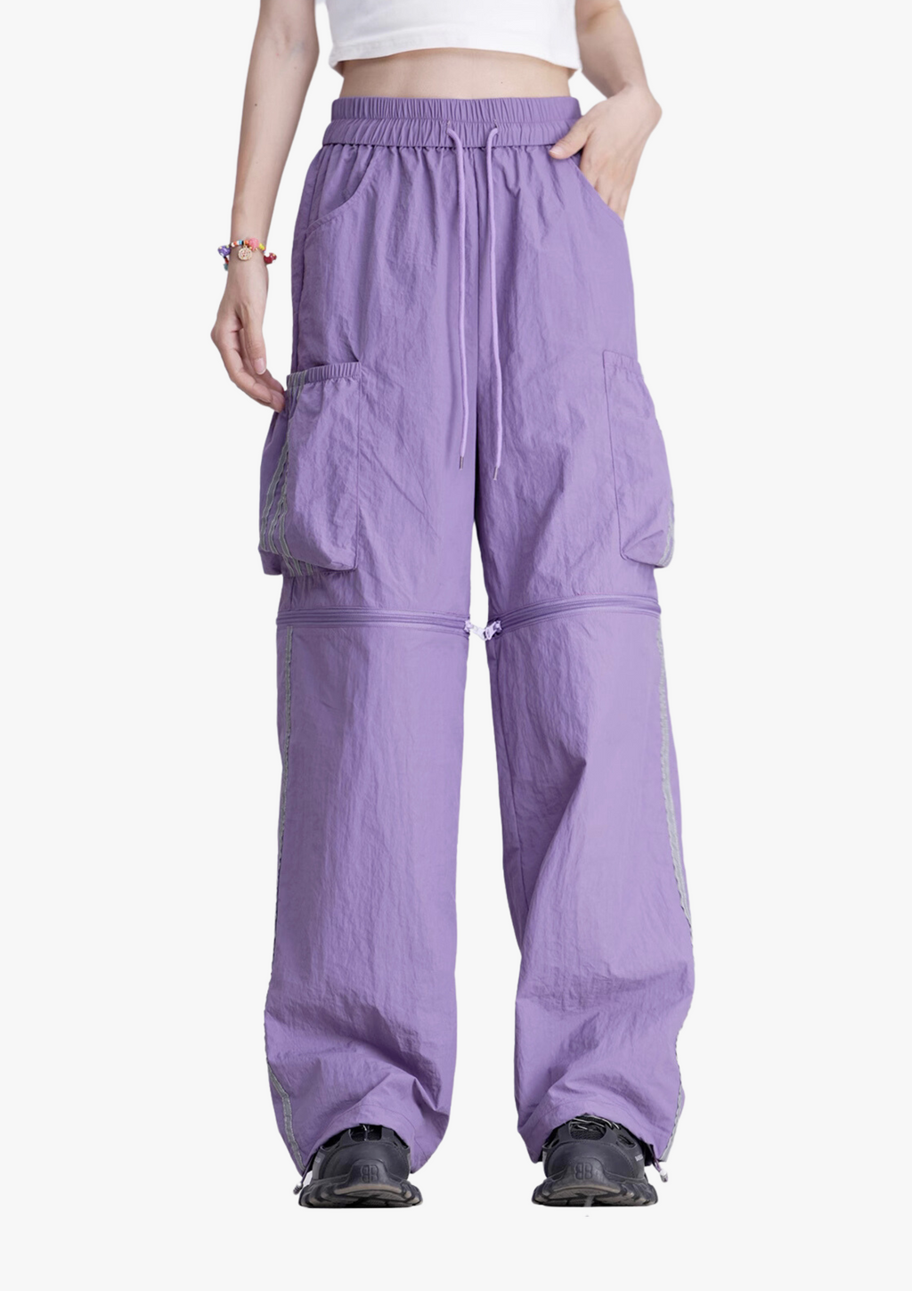 Reflective Stripe Detachable Pants