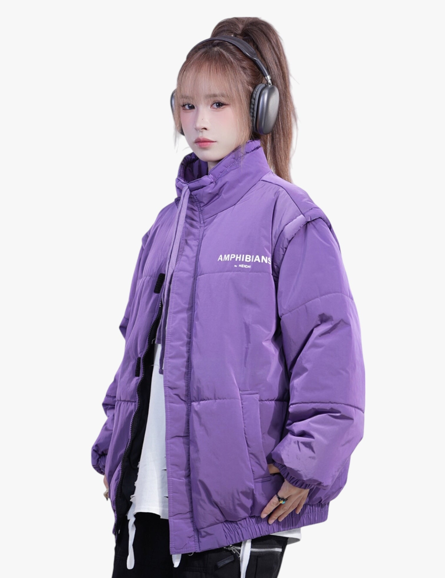 GKIKZ SLEEVE OR SLEEVELESS DETACHABLE PUFFER JACKET