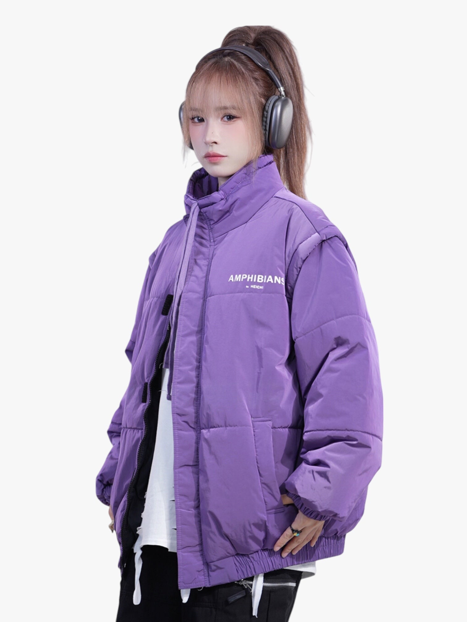 GKIKZ SLEEVE OR SLEEVELESS DETACHABLE PUFFER JACKET