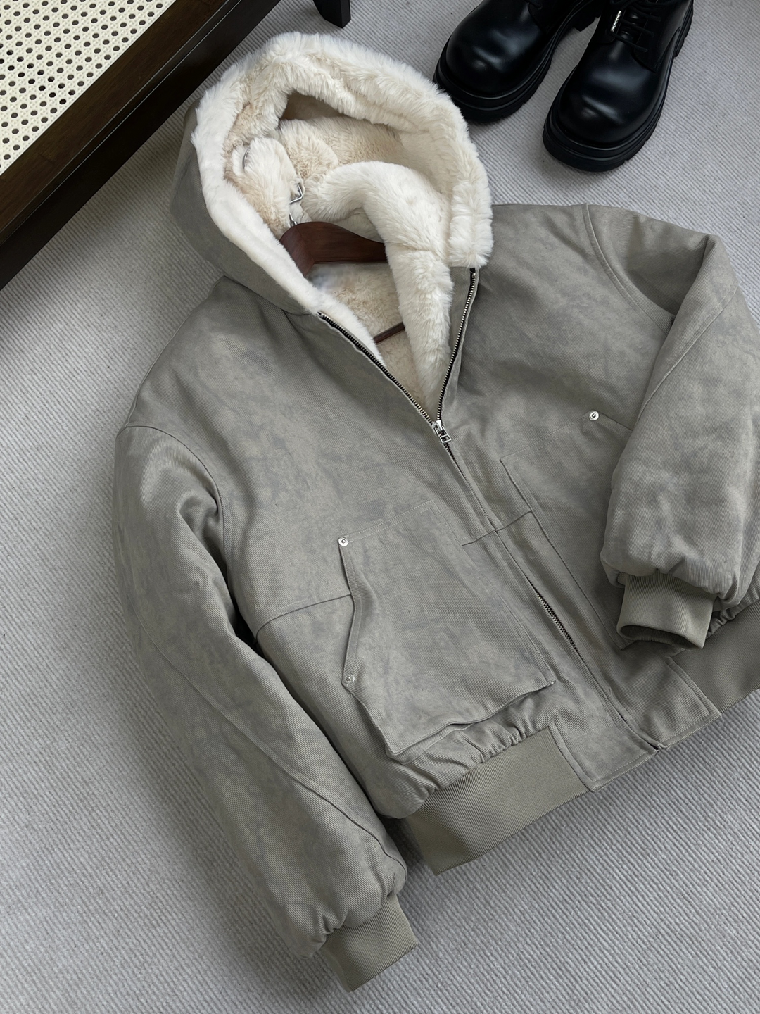 [CHRISTMAS SPECIAL] GKIKZ ARTIFICIAL MINK HAIR MARBLE MOUNTAIN CARVING HEAVY COTTON JACKET