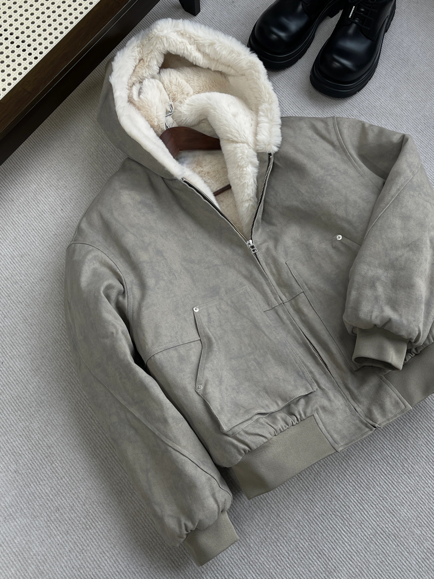 [CHRISTMAS SPECIAL] GKIKZ ARTIFICIAL MINK HAIR MARBLE MOUNTAIN CARVING HEAVY COTTON JACKET