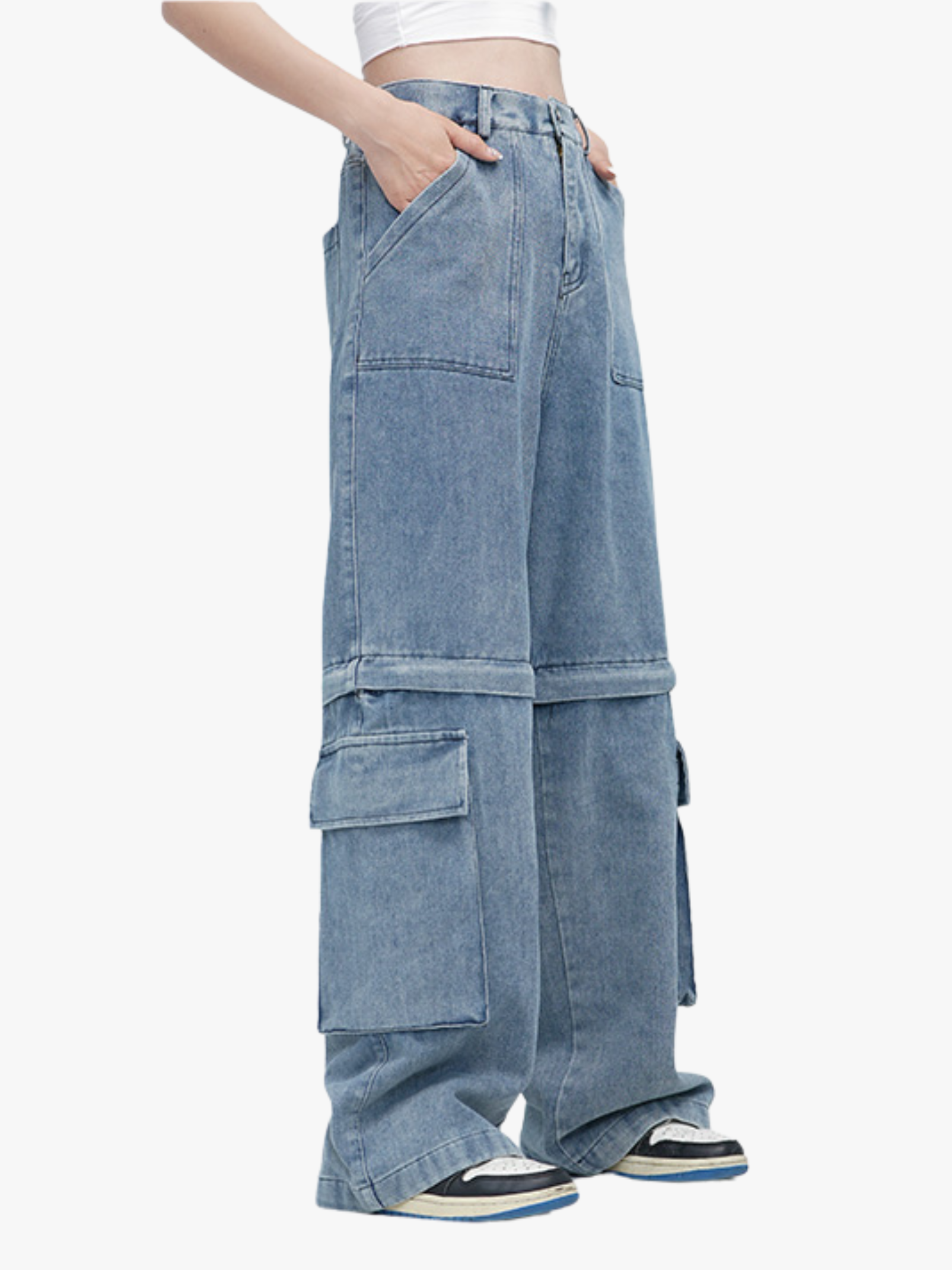 Attach or Detach Two Way Detachable Denim Jeans