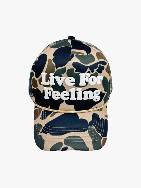 "Live For Feeling" Camouflage Cap