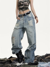 [25SS NEW ARRIVAL] GKIKZ WRECKED CORE WIDE-LEG HEAVY DENIM