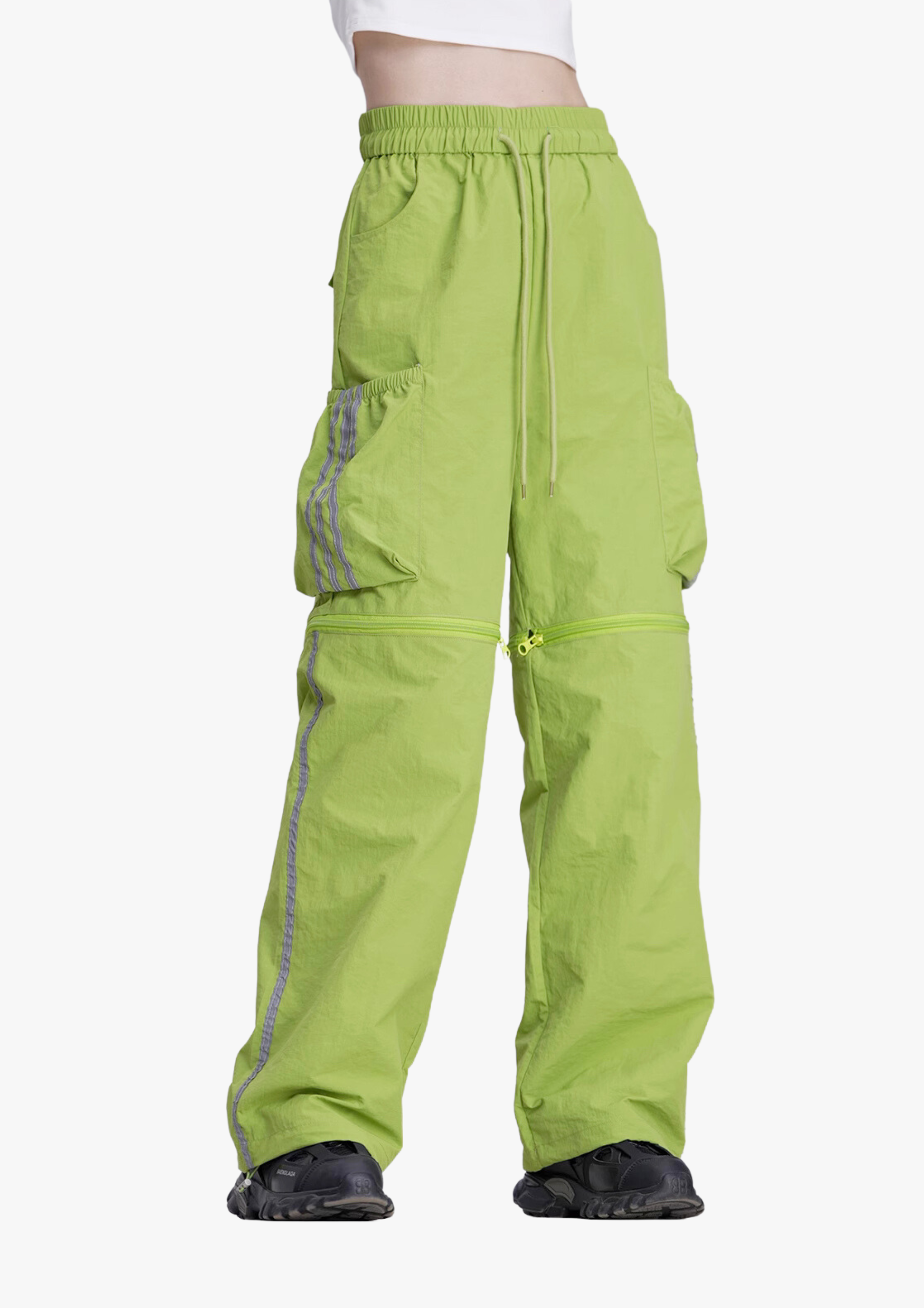 Reflective Stripe Detachable Pants