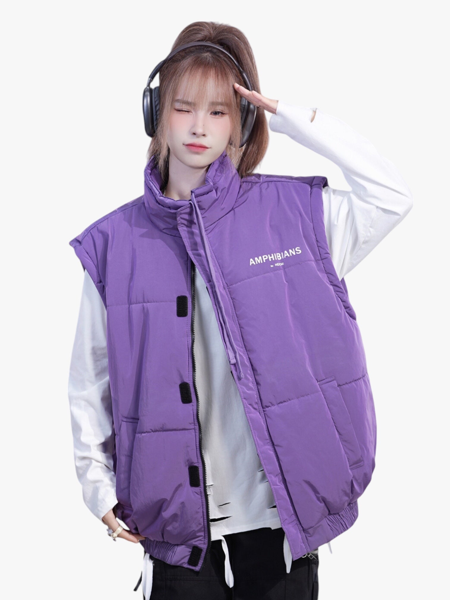 GKIKZ SLEEVE OR SLEEVELESS DETACHABLE PUFFER JACKET