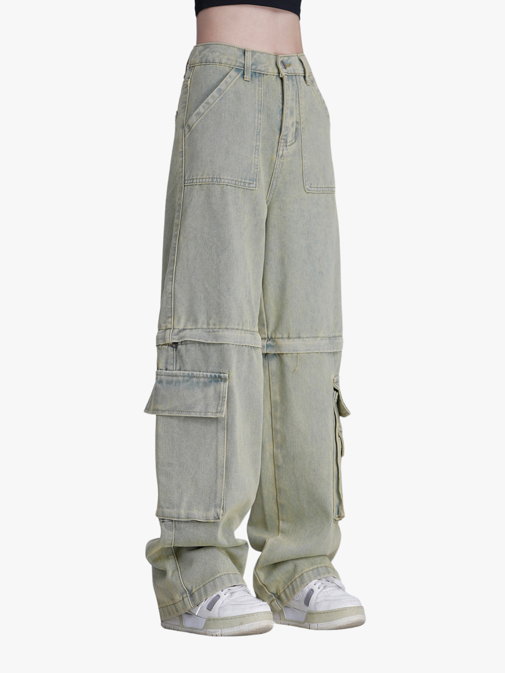 Attach or Detach Two Way Detachable Denim Jeans