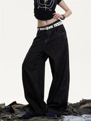 [25SS NEW ARRIVAL] GKIKZ MIDNIGHT STITCH WIDE-LEG HEAVY DENIM