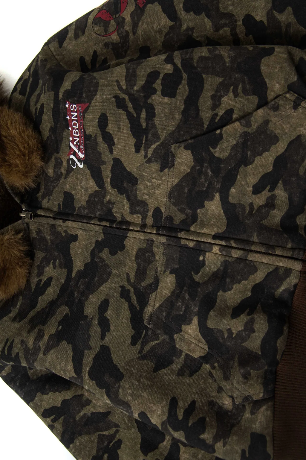 Camouflage Reversible Faux Fur Hooded Jacket