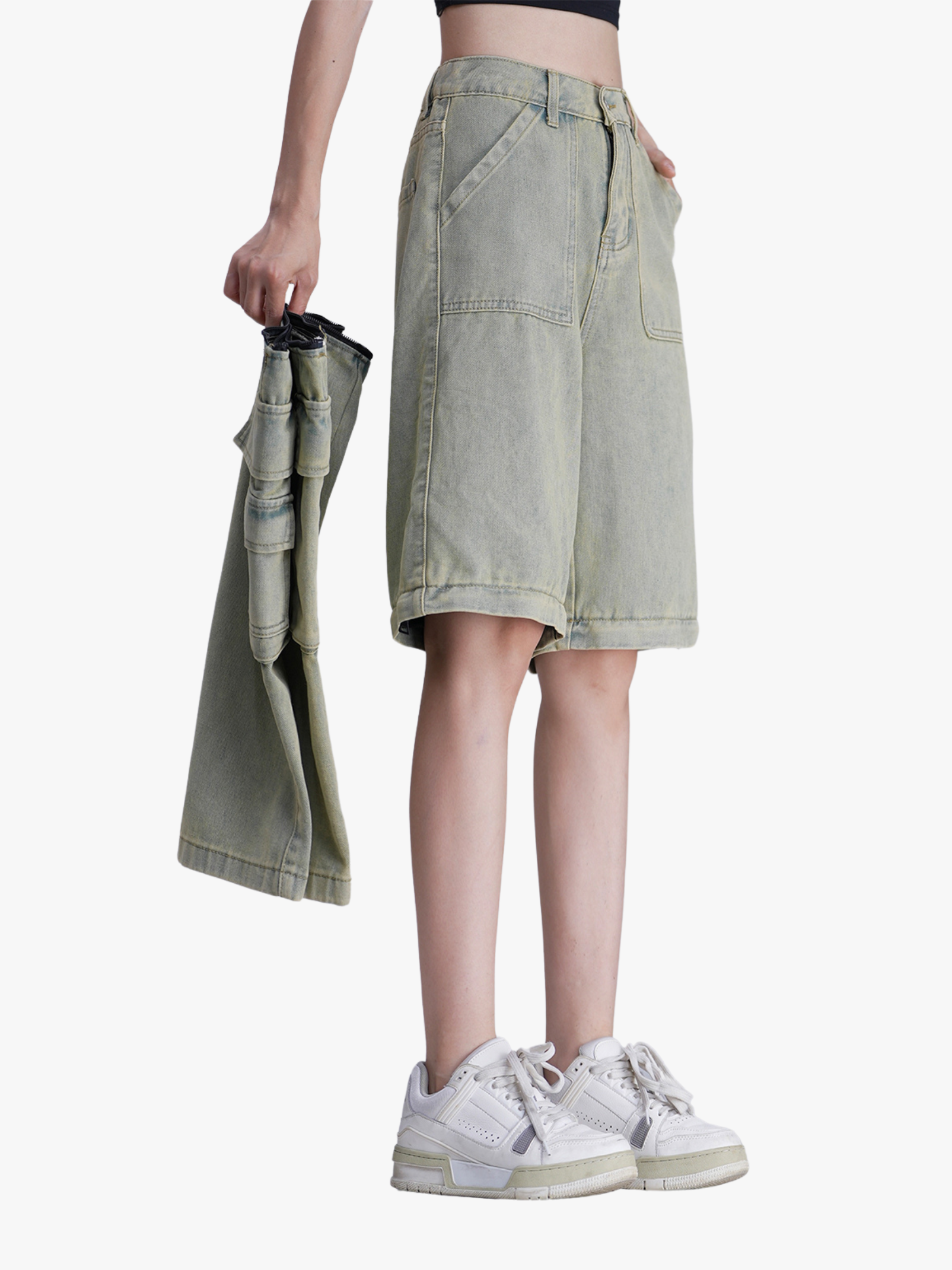 Attach or Detach Two Way Detachable Denim Jeans
