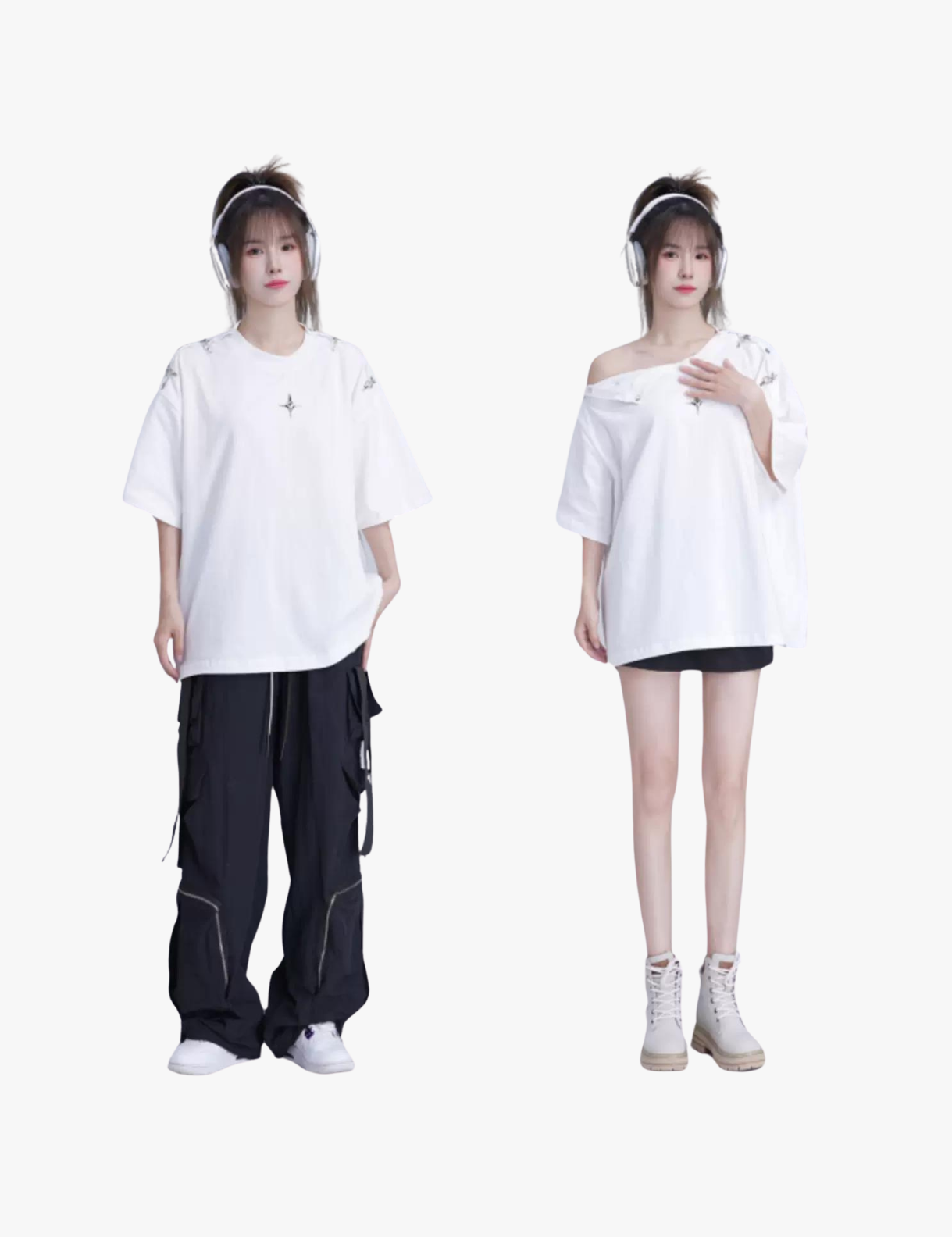 GKIKZ UNLOCK SHOULDERS OVERSIZED TEES