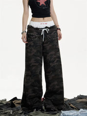 [25SS NEW ARRIVAL] GKIKZ DOUBLE LAYERED CAMO SWEATPANT