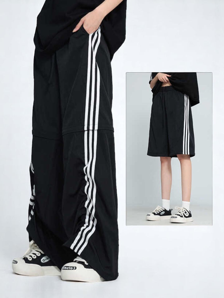 [25SS RESTOCKS] GKIKZ TRI-STRIPE CURVE DETACHABLE WIDE LEG PANTS
