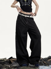 [25SS NEW ARRIVAL] GKIKZ MIDNIGHT STITCH WIDE-LEG HEAVY DENIM