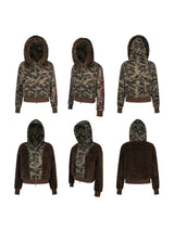 Camouflage Reversible Faux Fur Hooded Jacket